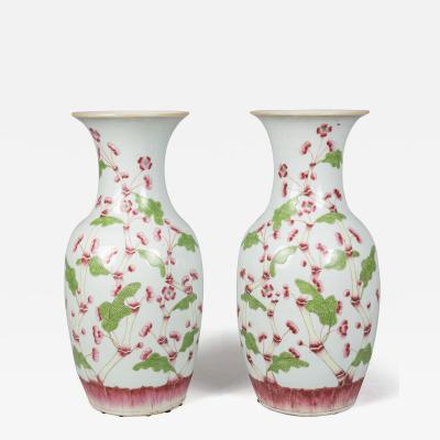 Chinese Qing Dynasty Tall Vases in Bamboo Pattern a Pair