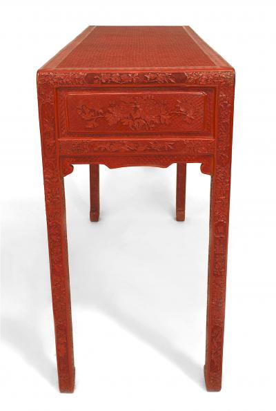 Chinese Red Cinnabar Console Table