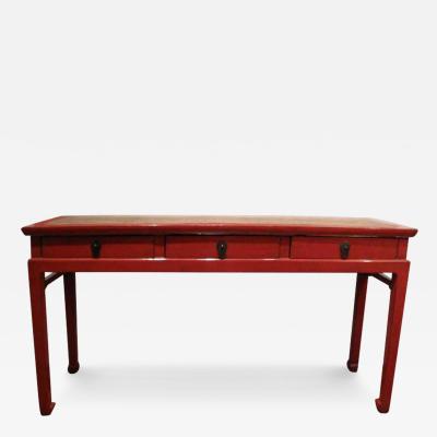 Chinese Red Lacquer Console Table