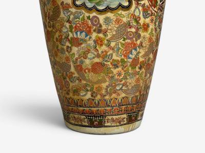 Chinese Rose Medallion Monumental Floor Vase Porcelain Gilt China 20th c 