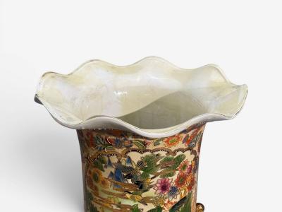 Chinese Rose Medallion Monumental Floor Vase Porcelain Gilt China 20th c 