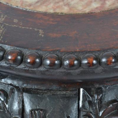Chinese Rosewood Marble Top Pedestal Stand Antique 1900s