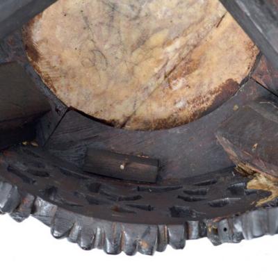 Chinese Rosewood Marble Top Pedestal Stand Antique 1900s