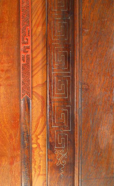 Chinese Rosewood and Brass Door Panel