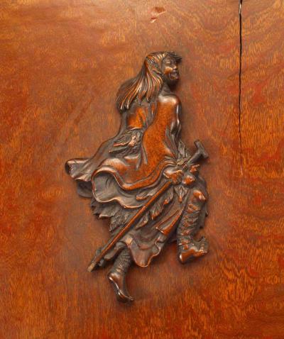 Chinese Rosewood and Brass Door Panel