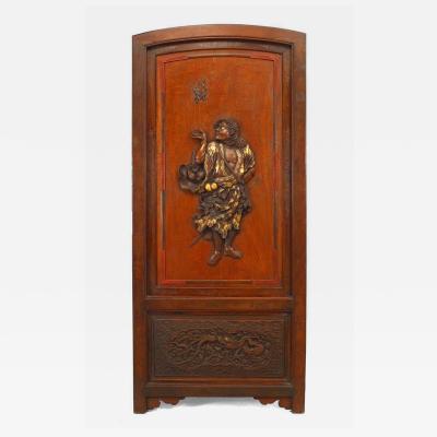 Chinese Rosewood and Brass Door Panel