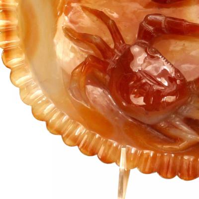 Chinese Rust Agate Carved Bowl