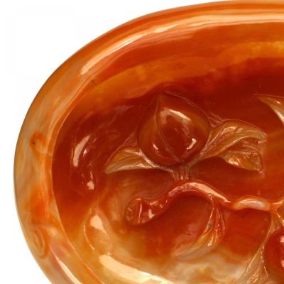 Chinese Rust Agate Carved Plate