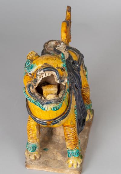 Chinese Sancai Glazed Ceramic Guardian Lion