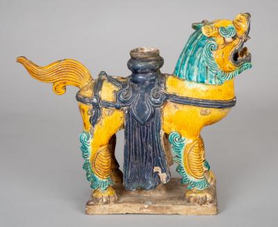 Chinese Sancai Glazed Ceramic Guardian Lion