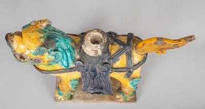 Chinese Sancai Glazed Ceramic Guardian Lion