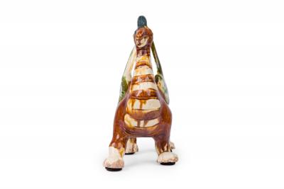 Chinese Sancai Glazed Ceramic Yinglong Winged Dragon Figurine