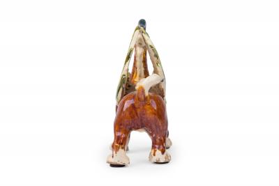 Chinese Sancai Glazed Ceramic Yinglong Winged Dragon Figurine