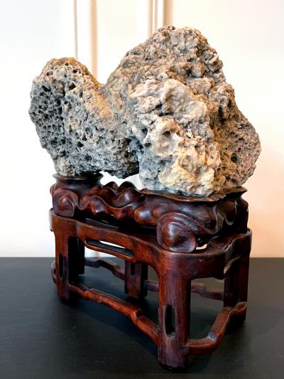 Chinese Scholar Rock Kun Stone on Display Stand
