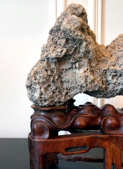 Chinese Scholar Rock Kun Stone on Display Stand