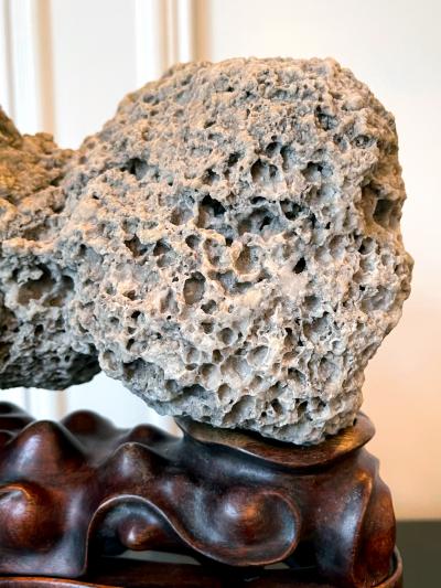 Chinese Scholar Rock Kun Stone on Display Stand