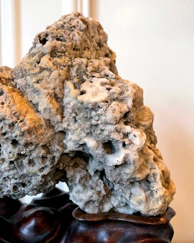 Chinese Scholar Rock Kun Stone on Display Stand