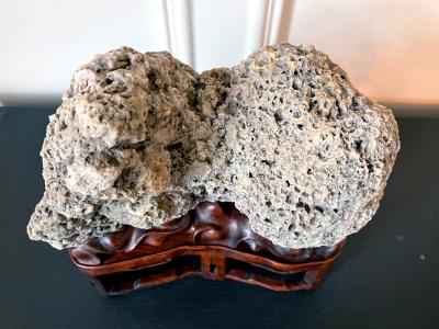 Chinese Scholar Rock Kun Stone on Display Stand