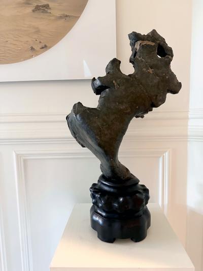 Chinese Scholar Rock Lingbi Stone on Display Stand