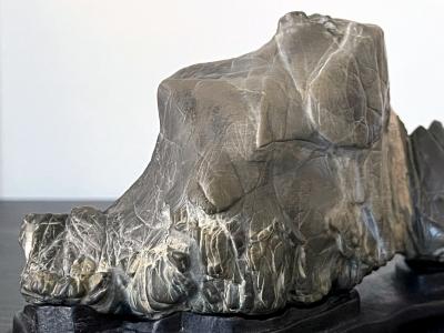 Chinese Scholar Stone Lingbi Mountain with Display Stand