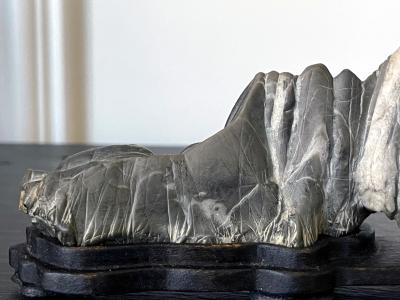 Chinese Scholar Stone Lingbi Mountain with Display Stand