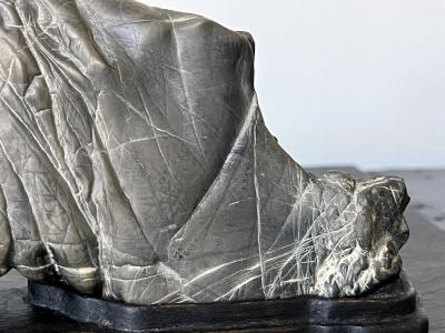 Chinese Scholar Stone Lingbi Mountain with Display Stand