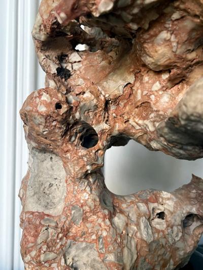 Chinese Scholar Stone Taihu Rock on Wood Stand