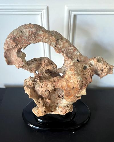 Chinese Scholar Stone Taihu Rock on Wood Stand