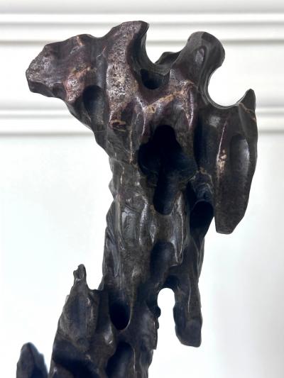 Chinese Scholar Stone Tall Slender Lingbi Rock on Display Stan