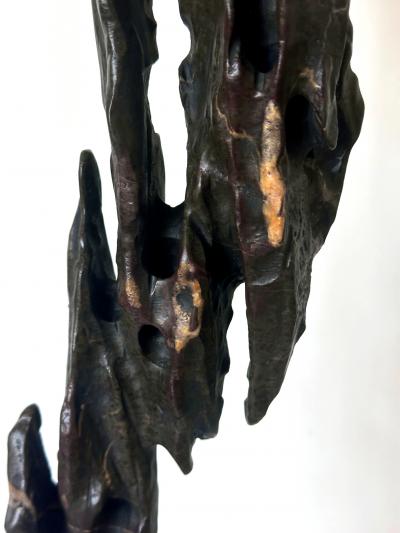 Chinese Scholar Stone Tall Slender Lingbi Rock on Display Stan