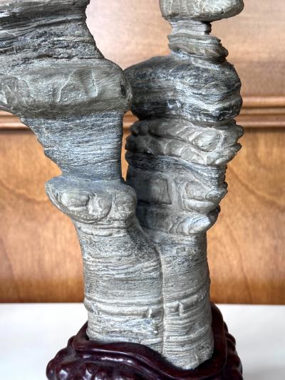 Chinese Scholar Stone Wuling Rock on Stand