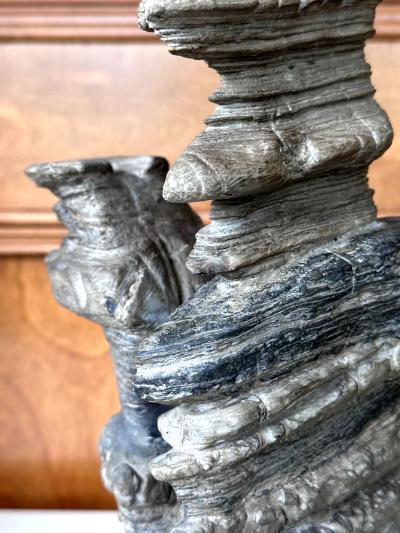 Chinese Scholar Stone Wuling Rock on Stand