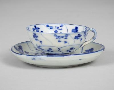 Chinese Set Blue White Porcelain Demitasse Cups and Saucers