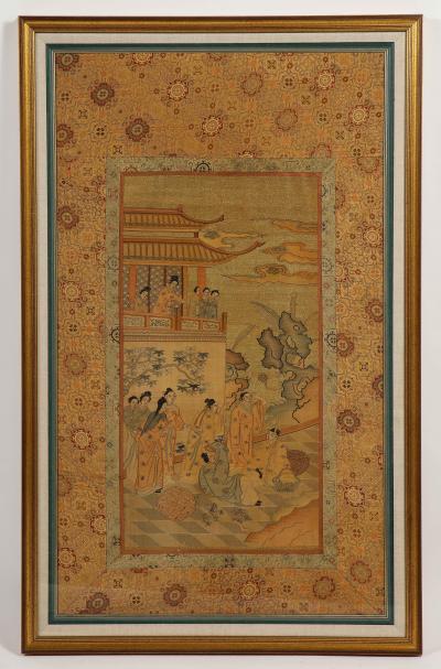Chinese Silk Woven Panel
