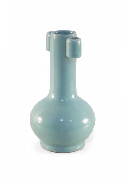 Chinese Sky Blue Gourd Porcelain Vase