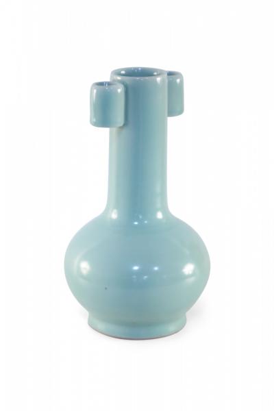 Chinese Sky Blue Gourd Porcelain Vase