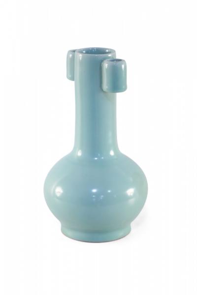 Chinese Sky Blue Gourd Porcelain Vase