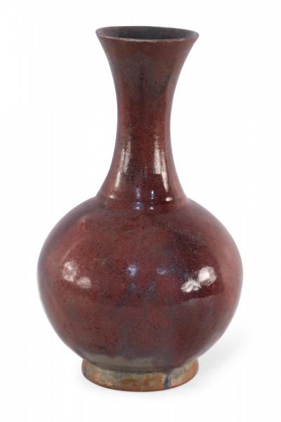 Chinese Speckled Maroon Glazed Porcelain Vase