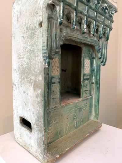 Chinese Stoneware Funeral Shrine Model and Figure Ming Dynasty