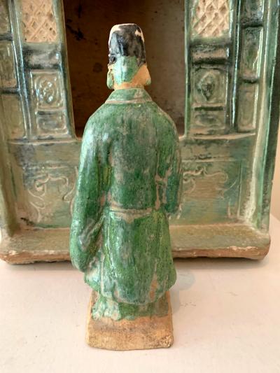 Chinese Stoneware Funeral Shrine Model and Figure Ming Dynasty