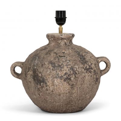 Chinese Storage Jar Lamp with Linen Shade