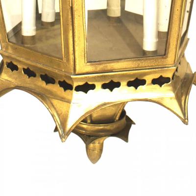 Chinese Style Brass Filigree Hanging Lantern