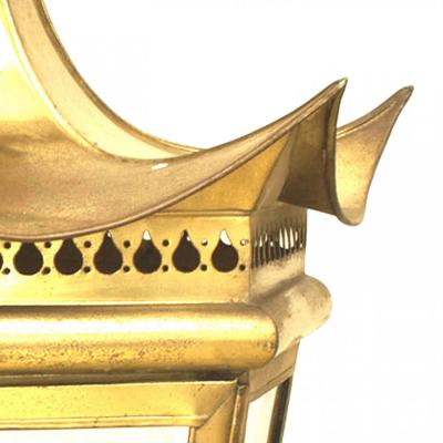 Chinese Style Brass Filigree Hanging Lantern