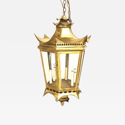 Chinese Style Brass Filigree Hanging Lantern