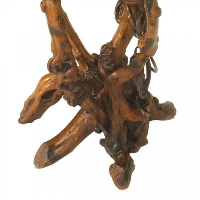 Chinese Style Rustic Tree Root Floor Lamp