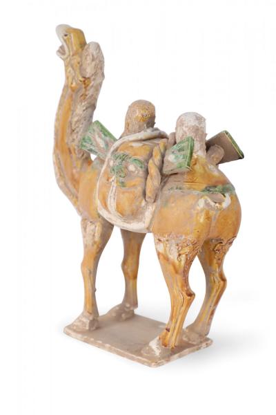 Chinese Tang Dynasty Style Sancai Glazed Terra Cotta Camel Tomb Figure