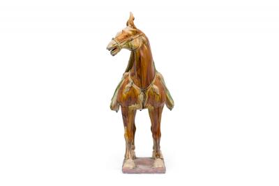 Chinese Tang Dynasty Style Sancai Glazed Terra Cotta Horse Tomb Figure