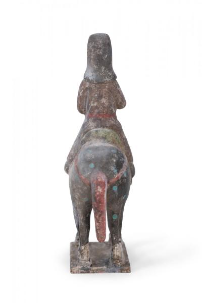 Chinese Tang Dynasty Style Terra Cotta Horse with Rider Tomb Figure