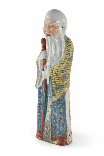 Chinese Taoist Han Elder Man Longevity God Porcelain Figurine