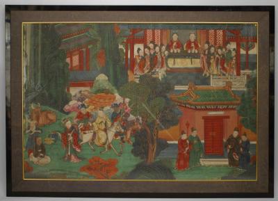 Chinese Watercolors of Court and Buddhist Scenes